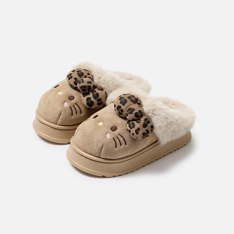 Women'S Shoes Y2K - Y2K Leopard Bow Hello Kitty Platform