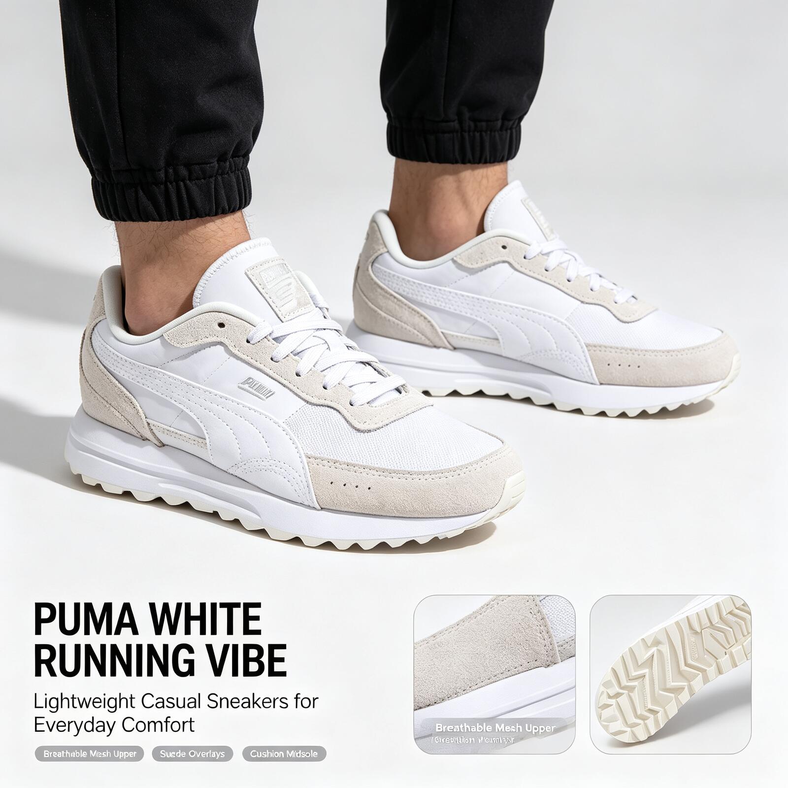 Women Shoes Puma - New Hot Puma White Lightweight Running