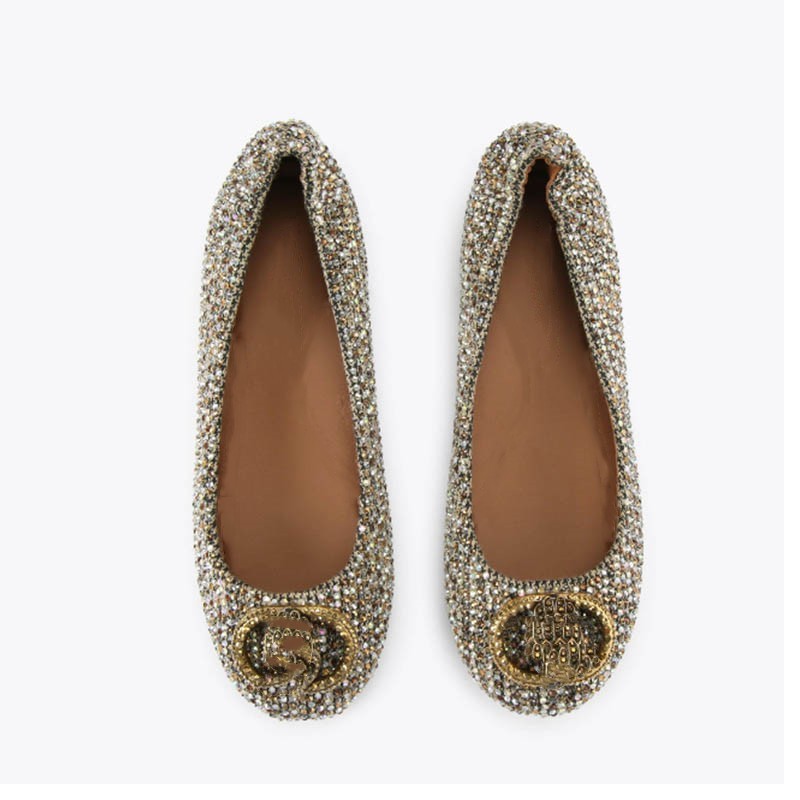 Pointed Toe Flat - Luxury Full-diamond Shallow-cut Flats Flat Ballet