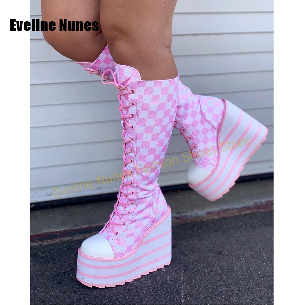 Women Pink White Checkerboard  - đánh giá và giá Women'S Shoes Y2K