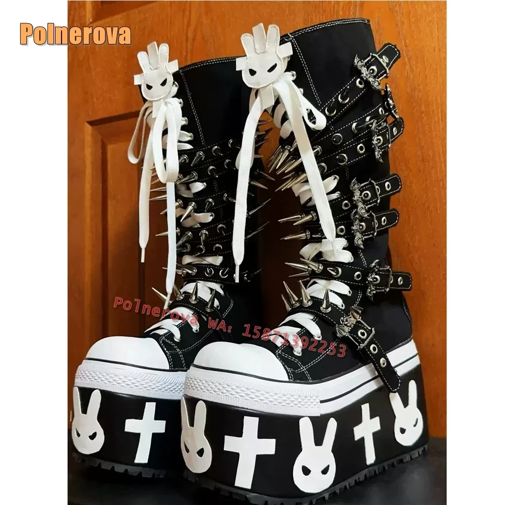 Rivet Spikes Punk Platform Y2K - đánh giá và giá Women'S Shoes Y2K