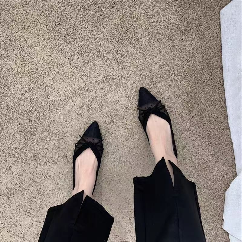 2026 Summer New Polka Dot Sing - đánh giá và giá Pointed Toe Flat