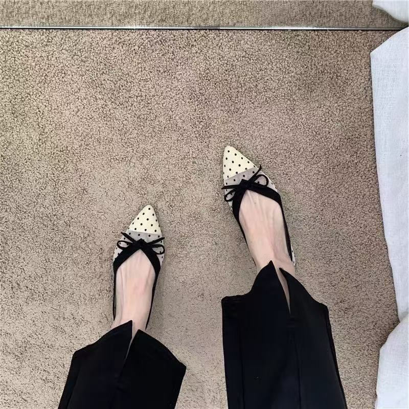 2026 Summer New Polka Dot Sing - đánh giá và giá Pointed Toe Flat