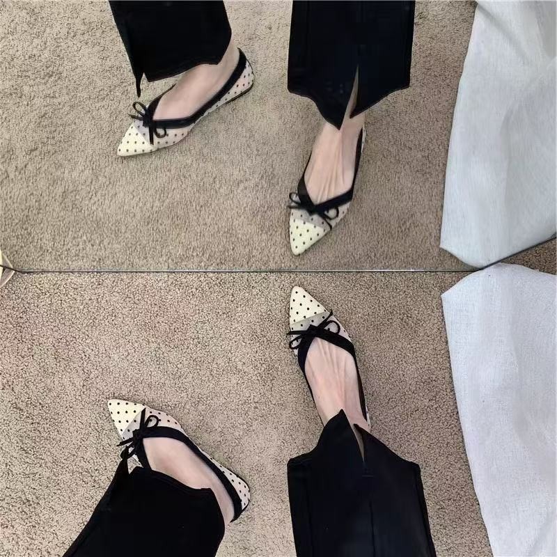 2026 Summer New Polka Dot Sing - đánh giá và giá Pointed Toe Flat