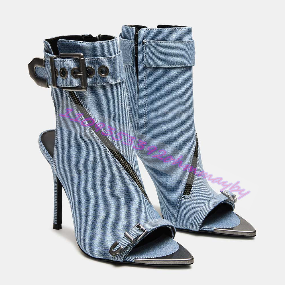 Summer Blue Denim Pointed-Toe  - đánh giá và giá Pointed Toe Flat