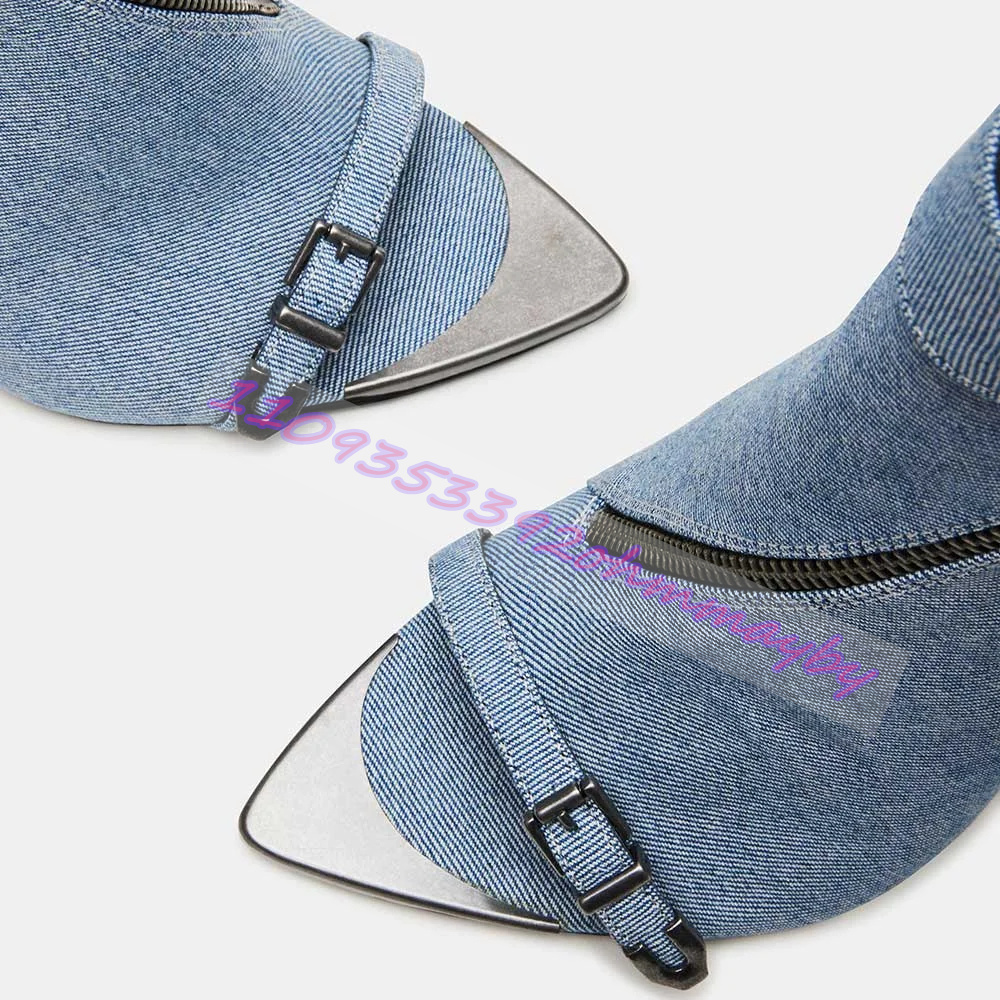 Summer Blue Denim Pointed-Toe  - đánh giá và giá Pointed Toe Flat