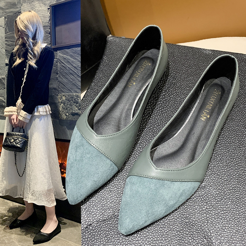 Flat black leather shoes for w - đánh giá và giá Pointed Toe Flat