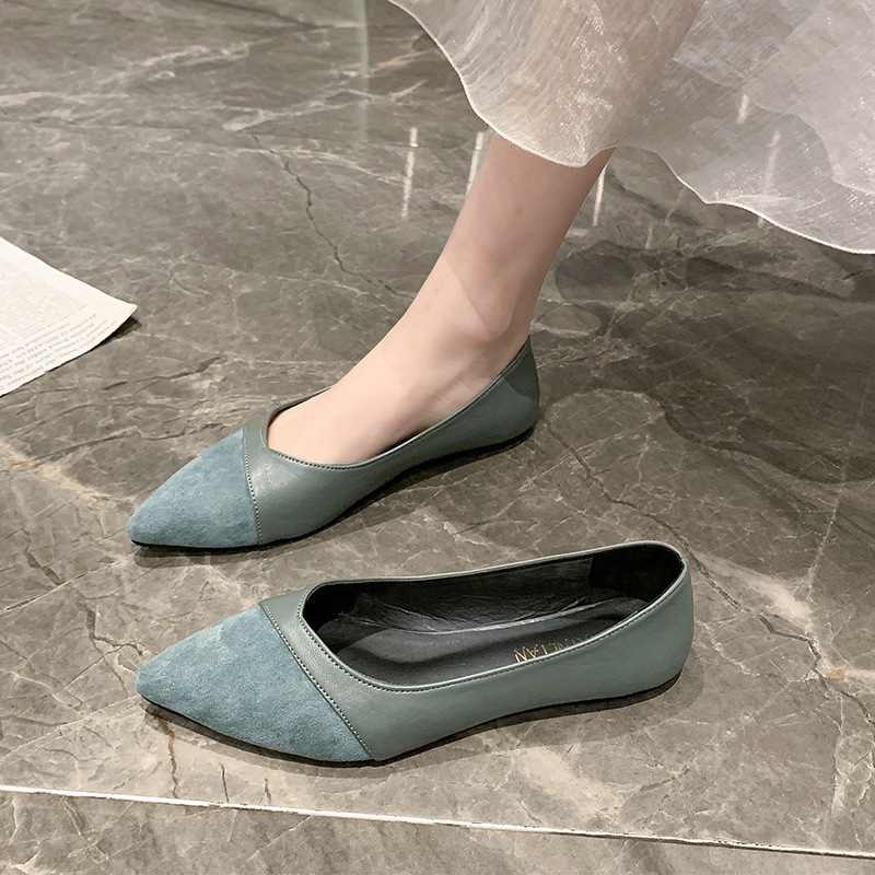 Flat black leather shoes for w - đánh giá và giá Pointed Toe Flat